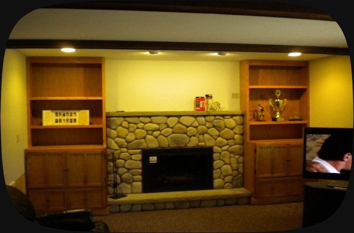 fireplace cabinet finished